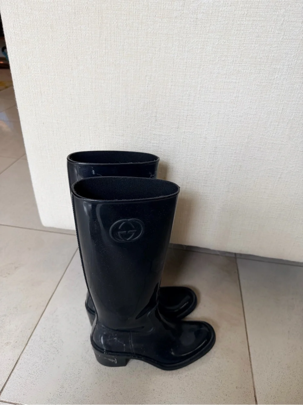 Gucci Black Women's Tall Rain Boots - Sleek Waterproof Style